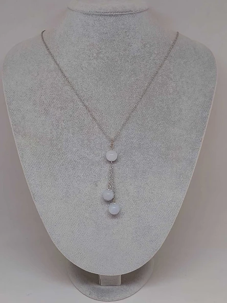 Akuamarin Taşı Zincirli Kolye (8976) - 2