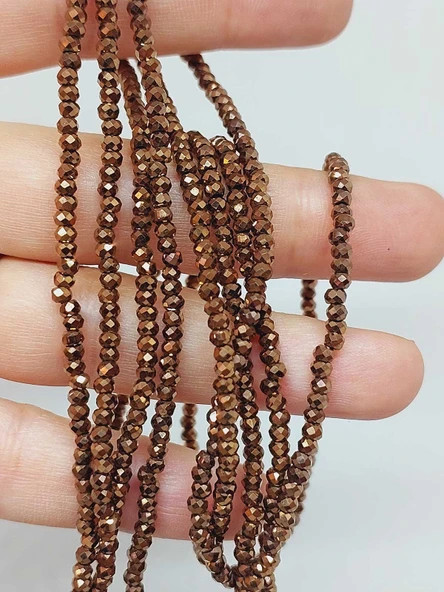 Hematit Taşı Rondela Faset Kesim 2*2.5mm Dizi (56060)