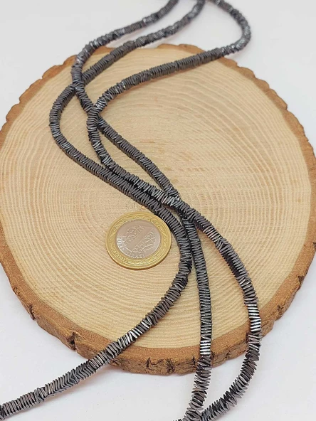 Hematit Taşı Kare Şekilli 1*4mm Dizi (56052) - 5