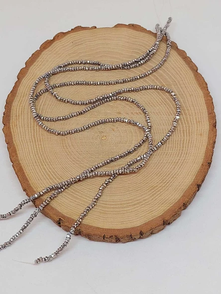 Hematit Taşı Rondela Faset Kesim 2*2.5mm Dizi (56058) - Resim 3