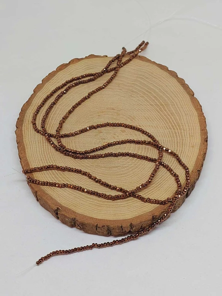 Hematit Taşı Rondela Faset Kesim 2*2.5mm Dizi (56060) - 3