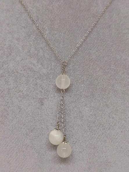Selenit Taşı Zincirli Kolye (9839) - 3