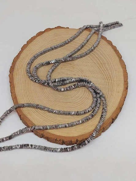 Hematit Taşı Kare Şekilli 1*4mm Dizi (56050) - Resim 3