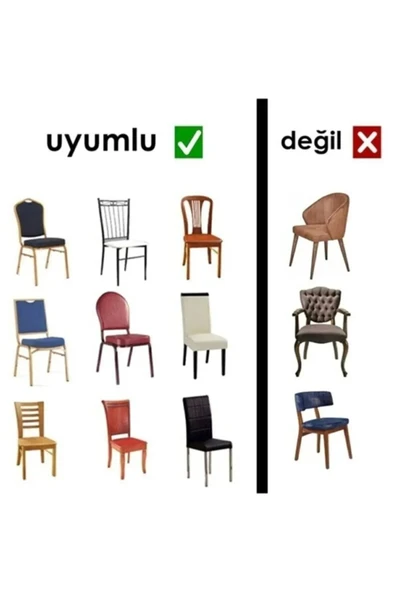 upmall Jakarli Sandalye Örtüsü Şal Desen Yüksek Esnekli Sandalye Kılıfı( 6 Adet) - 8