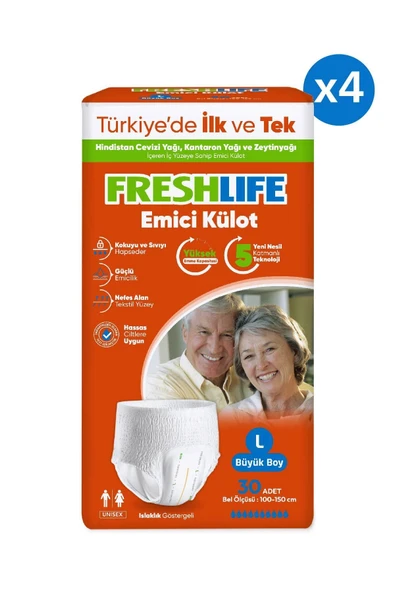 Freshlife Emici Külot Büyük Boy L 30'lu 4 Adet Hasta Bezi - 2