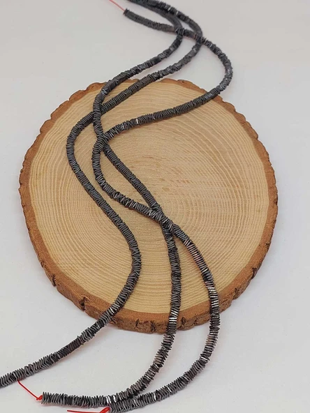 Hematit Taşı Kare Şekilli 1*4mm Dizi (56052) - 3