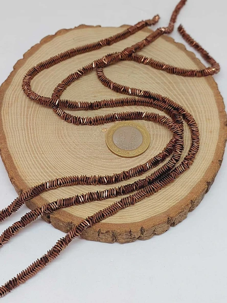 Hematit Taşı Kare Şekilli 1*4mm Dizi (56056) - Resim 5