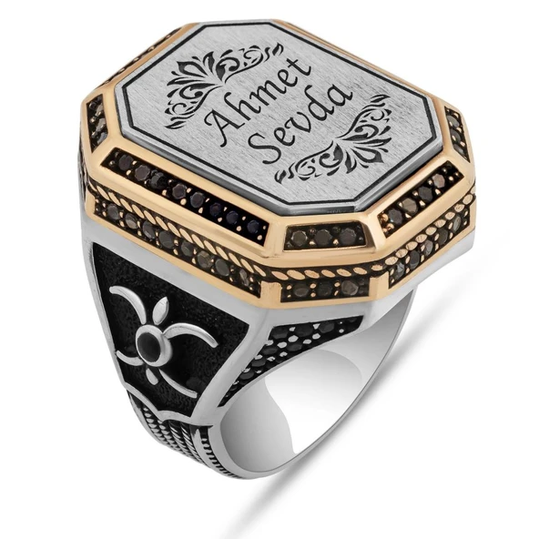 Kişiye Özel İsimli 925 Gümüş Yüzük - Resim 2