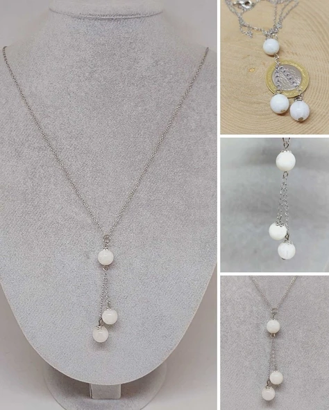 Ay Taşı Zincirli Kolye (9338) ürün görseli 1