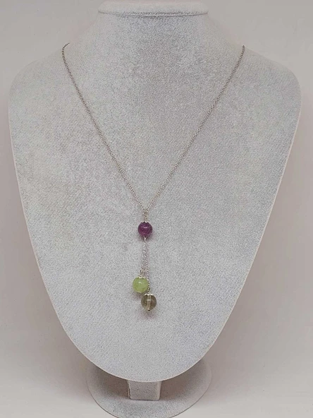 Florit Taşı Zincirli Kolye (9312) - Resim 2