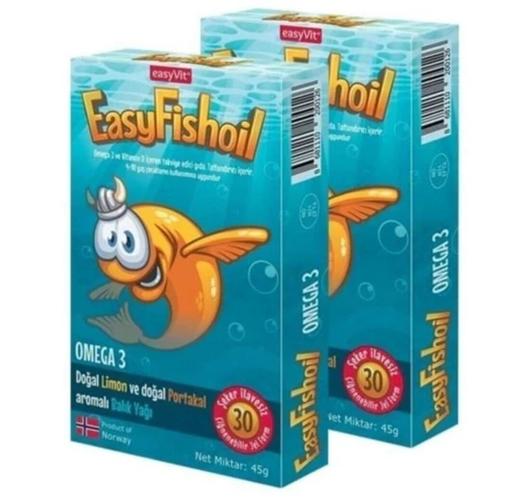 Easyvit EasyFishOil Kids Omega-3 Çiğnenebilir Jel 2 Adet
