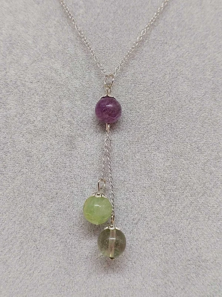 Florit Taşı Zincirli Kolye (9312) - Resim 5