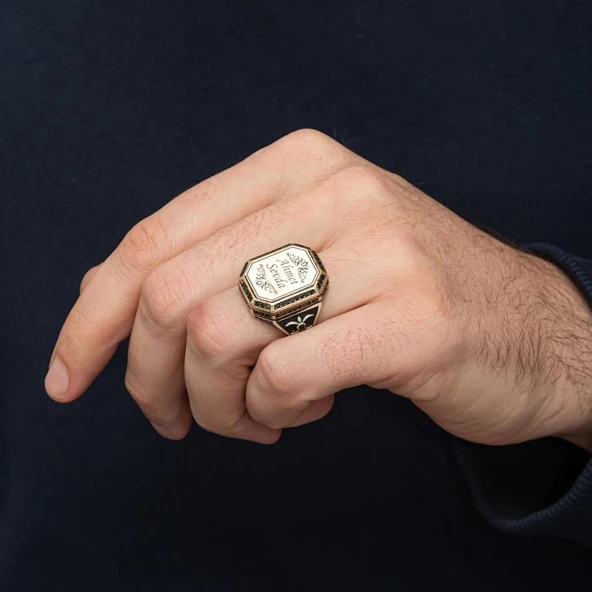 Kişiye Özel İsimli 925 Gümüş Yüzük - Resim 4