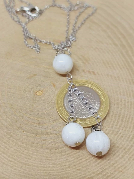 Ay Taşı Zincirli Kolye (9338) - Resim 3