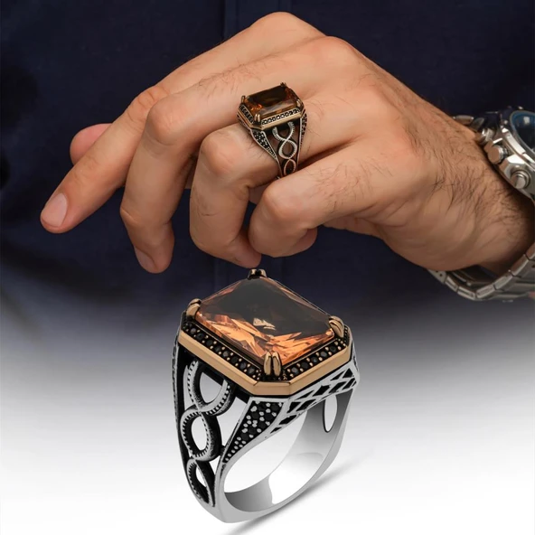 Zultanit Taşlı 925 Gümüş Erkek Yüzük ürün görseli