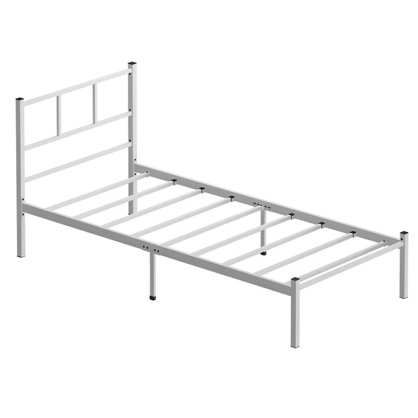 Karyola, Cemre Metal Karyola, 90X190 cm, Beyaz Renk - Resim 5