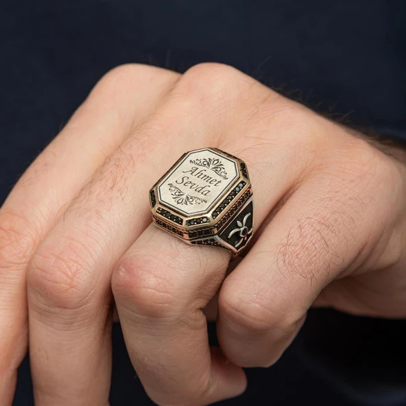 Kişiye Özel İsimli 925 Gümüş Yüzük - Resim 3