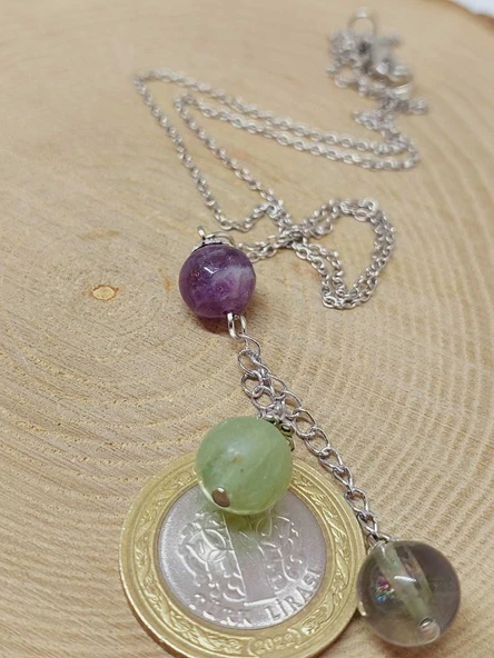 Florit Taşı Zincirli Kolye (9312) - Resim 3