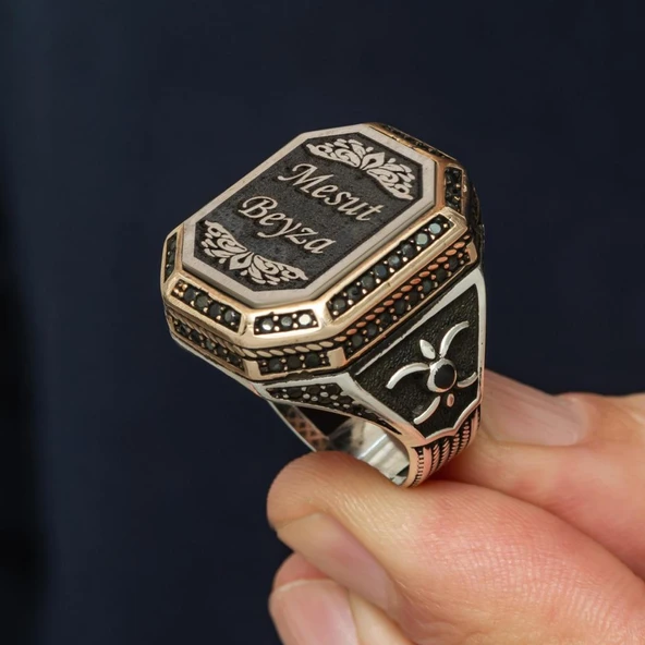 Kişiye Özel İsimli 925 Gümüş Yüzük - Resim 4