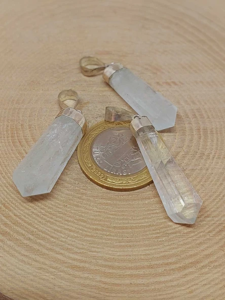 Akuamarin Taşı 925 Ayar Gümüş Aparatlı Kolye Ucu (55758) - Resim 3