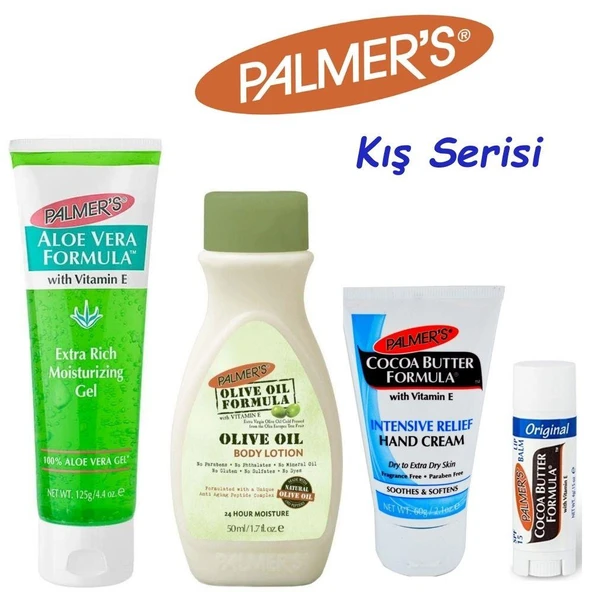 Palmer's Cocoa Butter Formula Ultra Moisturizing+Intensive Relief+Olive Oil Formula Body Lotion+Aloe Vera Extra Rich Moisturizing Gel Kış Serisi