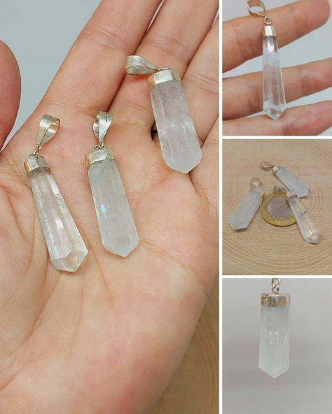 Akuamarin Taşı 925 Ayar Gümüş Aparatlı Kolye Ucu (55758) ürün görseli