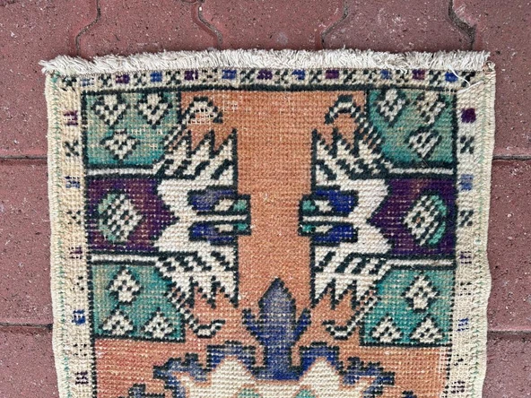 49 x 90 cm El Yapımı Küçük Vintage Kilim, Türk Yöresel Halısı, Yatak Odası & Oturma Odası Dekoru - 4