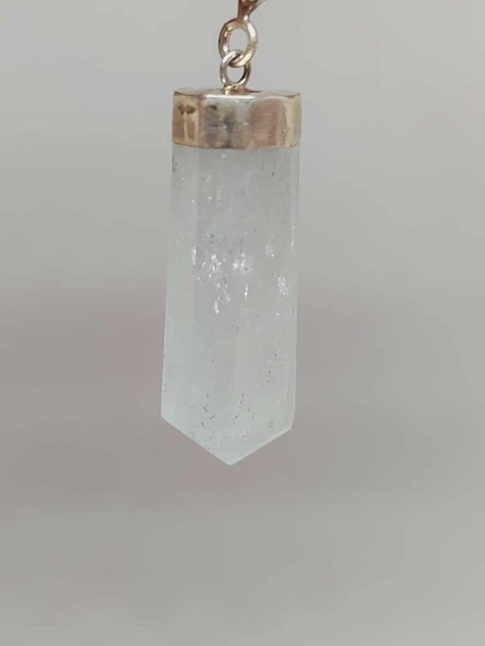 Akuamarin Taşı 925 Ayar Gümüş Aparatlı Kolye Ucu (55758) - Resim 5