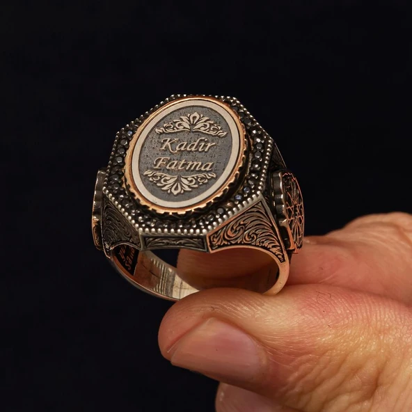 Kişiye Özel İsimli 925 Gümüş Yüzük - 7