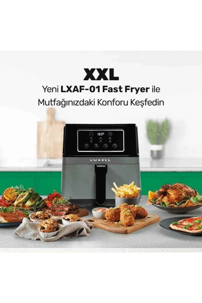 Luxell FastFryer  XXL 7.5 lt Yağsız Fritöz 1850 Watt  Siyah  LXAF-01 - 6