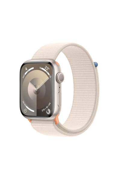 Apple Watch 9 45mm Yıldız Işığı Alüminyum Kasa ve Yıldız Işığı Spor Loop