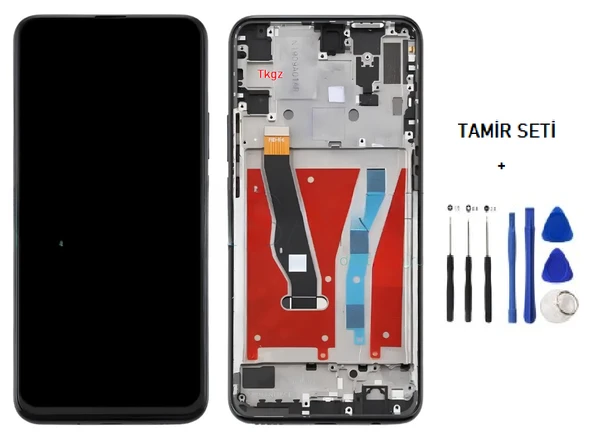 Huawei P Smart Z Uyumlu Lcd Ekran Dokunmatik SERVİS Orijinali FULL ÇITALI SİYAH + TAMİR SETİ