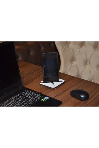 ARKITEKT EX Ahşap Telefon Tutucu Beyaz Renk