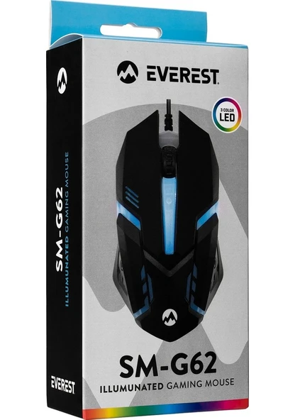 Everest SM-G62 Kablolu Aydınlatmalı Oyuncu Mouse - 7
