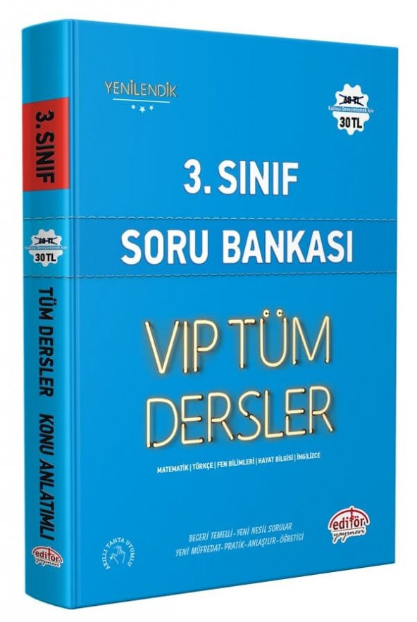 Editör 3.Sınıf Vip Tüm Dersler Soru Bankası Mavi Kitap