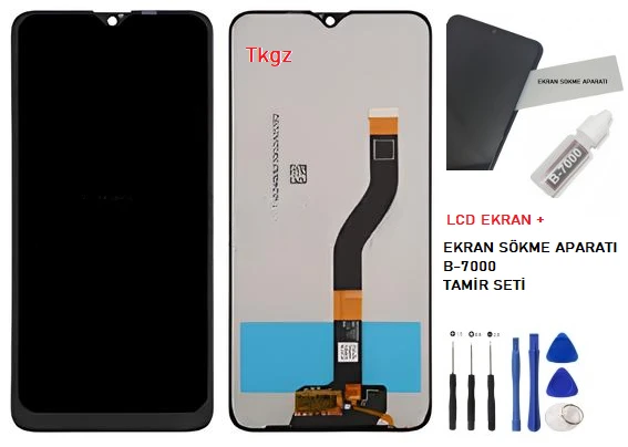 Samsung Galaxy A10 - SM-A105 Uyumlu Lcd Ekran Dokunmatik SERVİS Orijinali + B-7000 + TAMİR SETİ ürün görseli