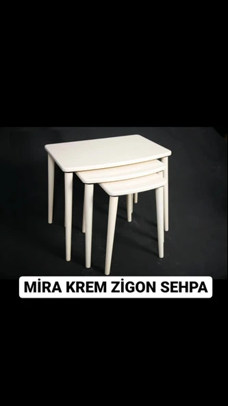 MOLENİ MİRA KREM ZİGON SEHPA