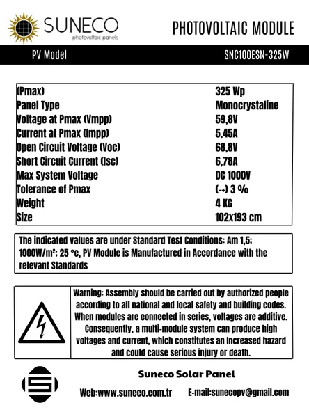 Suneco 325 Watt Yarı Esnek Güneş Paneli Half Cut Monokristal Solar Güneş Paneli Karavan Tekne - 2