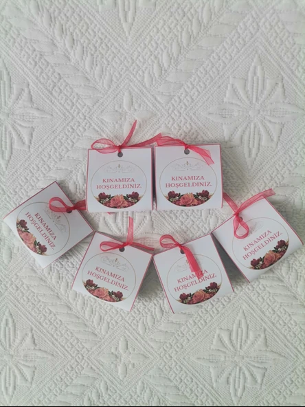 Özel Tasarım Hazır Paketlenmiş Kınamıza Hoşgeldiniz Yazılı Hediyelik Dağıtmalık Kına 50 Adet - Resim 3