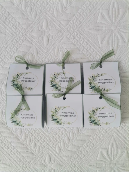 Özel Tasarım Hazır Paketlenmiş Kınamıza Hoşgeldiniz Yazılı Hediyelik Dağıtmalık Kına 50 Adet - Resim 2