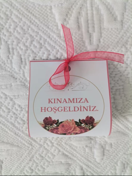 Özel Tasarım Hazır Paketlenmiş Kınamıza Hoşgeldiniz Yazılı Hediyelik Dağıtmalık Kına 100 Adet - 5