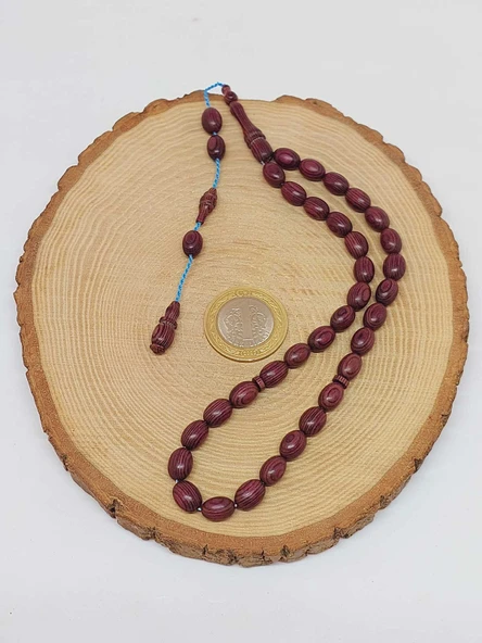 Kafur Ağacı Badem Kesim 33lük Tesbih 6.5*9mm (55822) - Resim 6