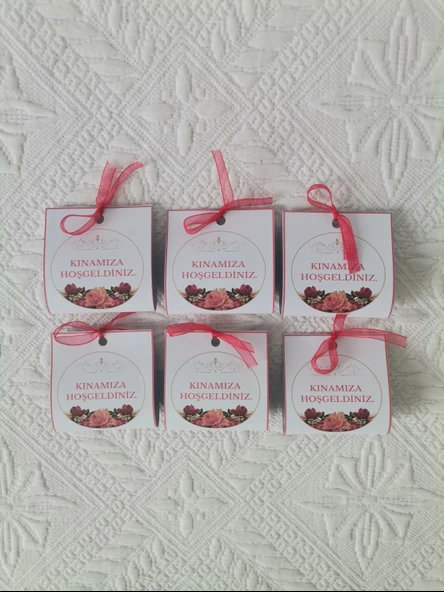 Özel Tasarım Hazır Paketlenmiş Kınamıza Hoşgeldiniz Yazılı Hediyelik Dağıtmalık Kına 50 Adet - Resim 2