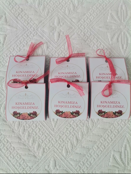 Özel Tasarım Hazır Paketlenmiş Kınamıza Hoşgeldiniz Yazılı Hediyelik Dağıtmalık Kına 100 Adet - 6