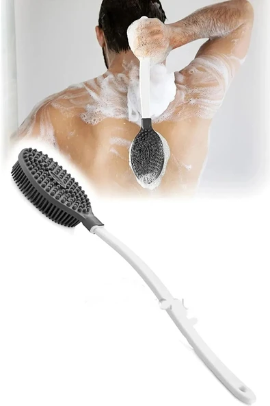 Redrose Gp-152 Banyo Gri Vucut Ve Masaj Fırçası Silikonlu Saplı Gp152 5015 (24*1)