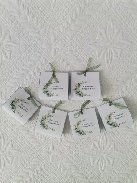 Özel Tasarım Hazır Paketlenmiş Kınamıza Hoşgeldiniz Yazılı Hediyelik Dağıtmalık Kına 25 Adet ürün görseli