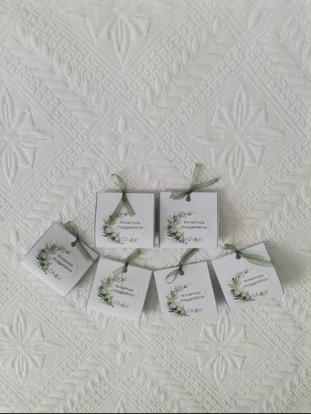 Özel Tasarım Hazır Paketlenmiş Kınamıza Hoşgeldiniz Yazılı Hediyelik Dağıtmalık Kına 75 Adet - Resim 3
