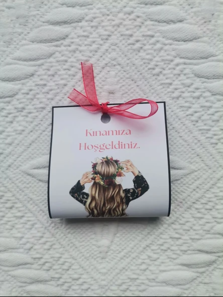 Özel Tasarım Hazır Paketlenmiş Kınamıza Hoşgeldiniz Yazılı Hediyelik Dağıtmalık Kına 100 Adet - 3