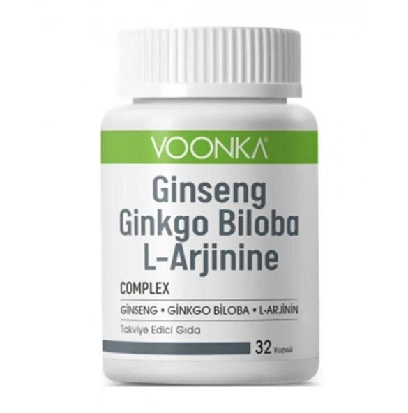 Voonka Ginseng, Ginkgo ve L-Arjinin 32 Kapsül