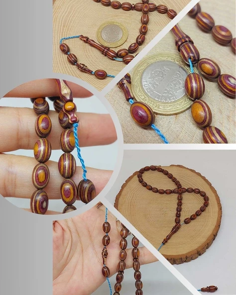 Kafur Ağacı Badem Kesim 33lük Tesbih 6.5*9mm (55830) ürün görseli